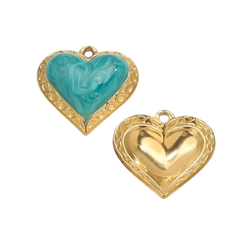 Red, Orange, Green Heart Charm image 2
