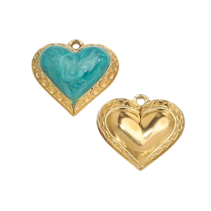 Red, Orange, Green Heart Charm image 2