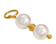 White and gold pearl charm