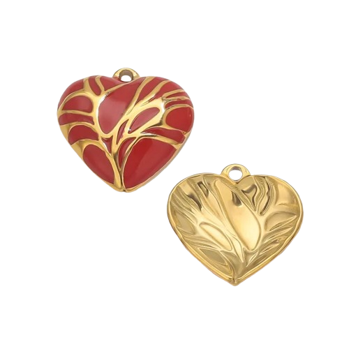 Red, Orange, Green Heart Charm
