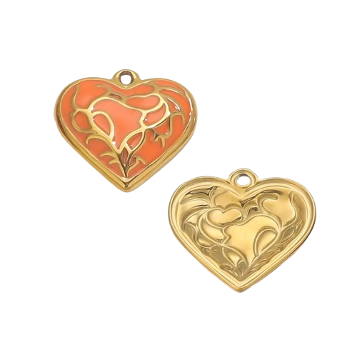 Red, Orange, Green Heart Charm image 1