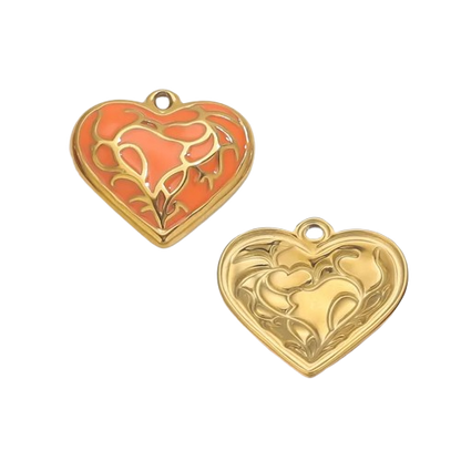 Red, Orange, Green Heart Charm image 1